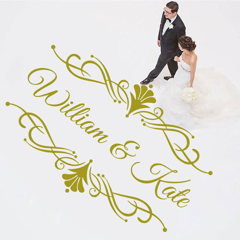 Vinyl Floor Plank - Personalized Name Wedding Dance Floor Decal