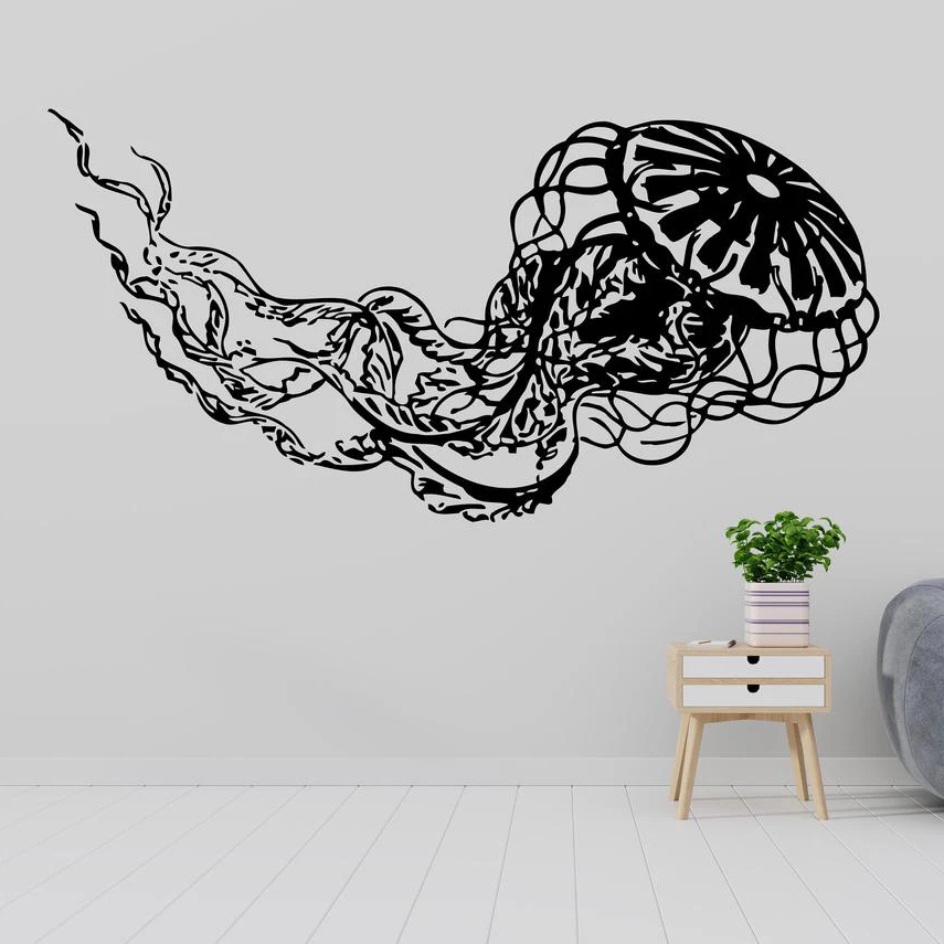 Vinyl Floor Plank - Vinyl Wall Sticker Ocean Jellyfish Karakatitsa