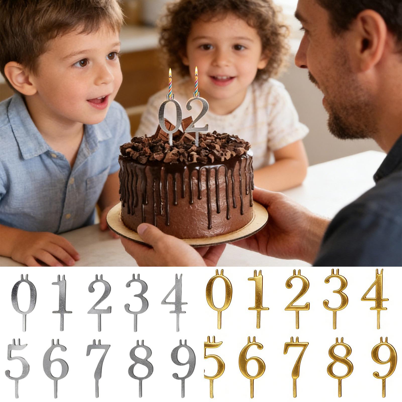 Home Improvement Help - 10pcs 0-9 Number Cake Toppers Metal