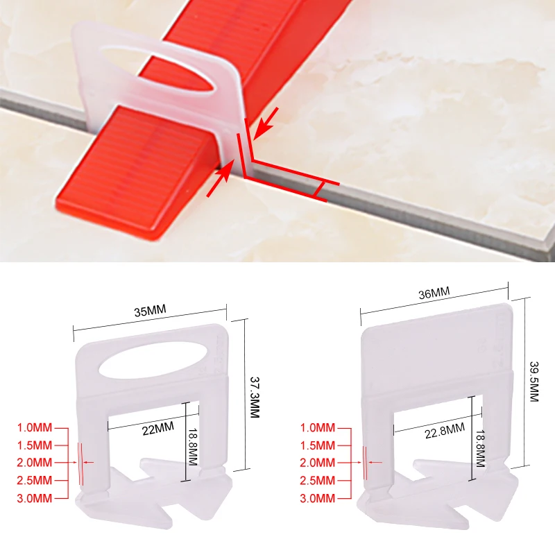 100pcs 1/1.5/2/2.5/3mm Ceramic - огляд і ціна Tile Leveling Clip