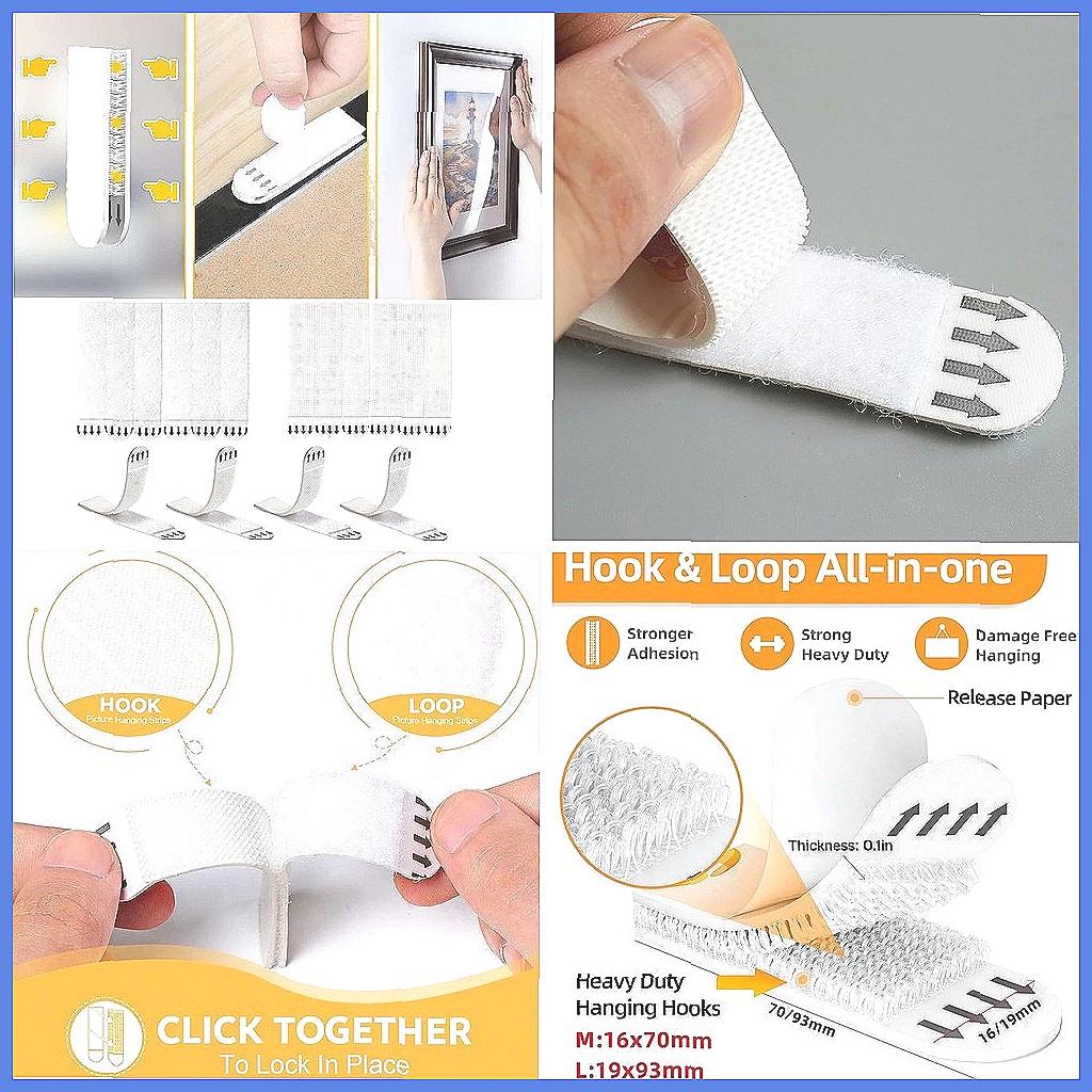 12 Pairs Heavy Duty Picture Ha - огляд і ціна Picture Hanging Strip