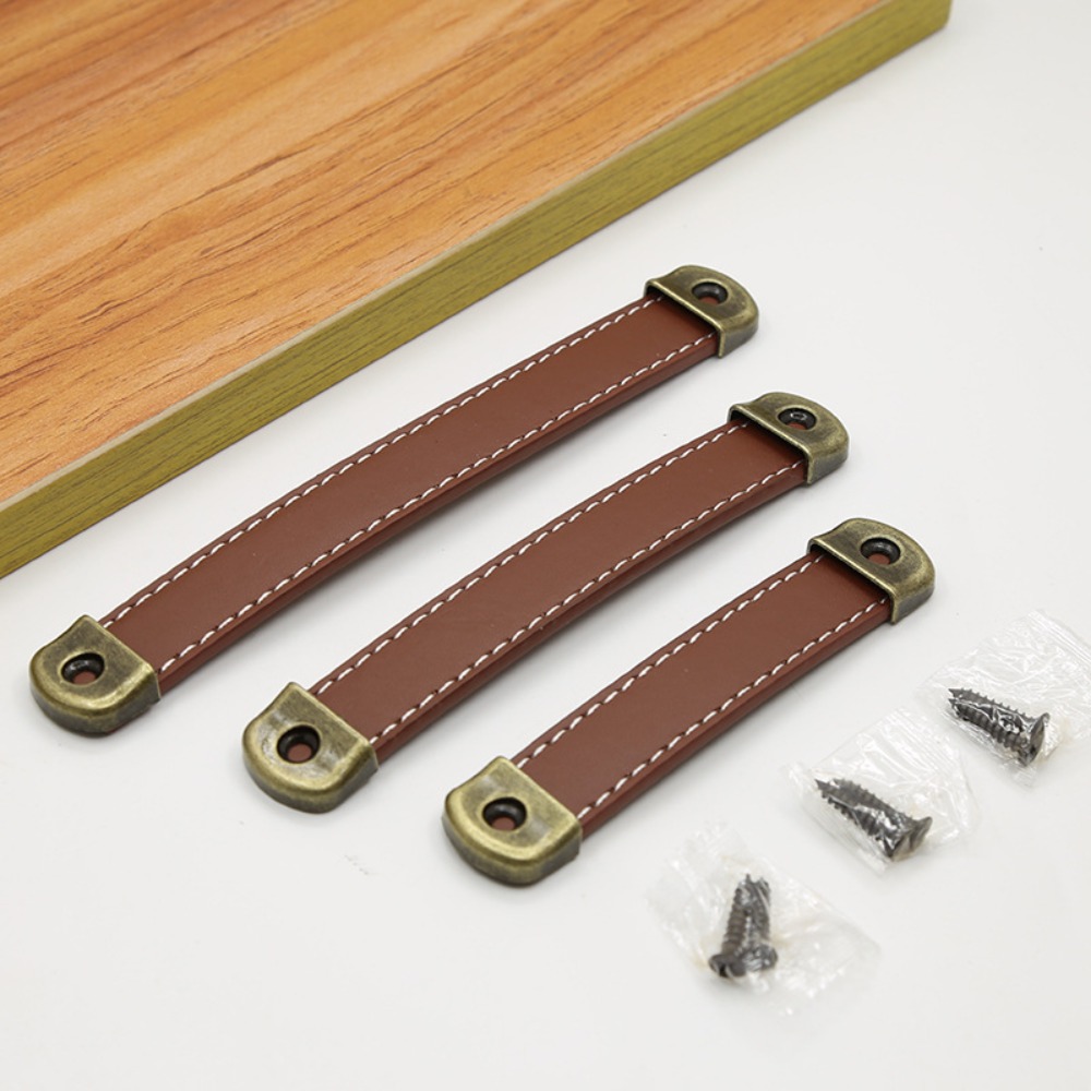 Vintage With Screws Leather Ha - огляд і ціна Cabinet Handle Pull