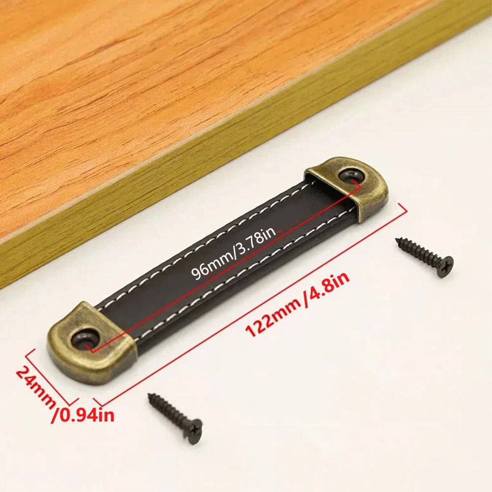 Vintage With Screws Leather Ha - огляд і ціна Cabinet Handle Pull
