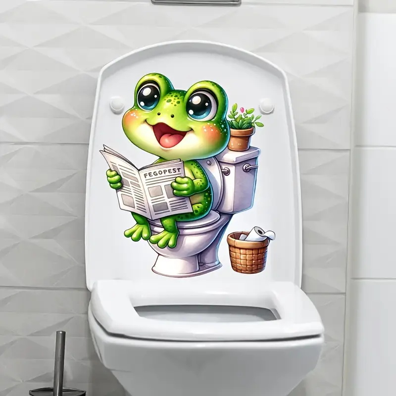 Frog on Toilet Reading Newspap - огляд і ціна Vinyl Floor Plank