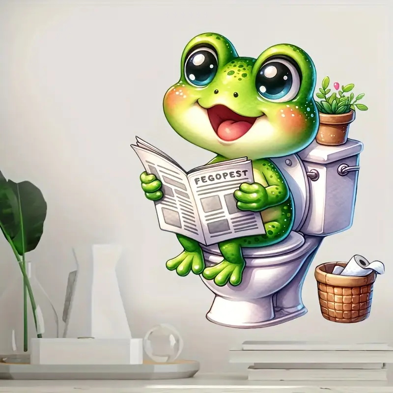 Frog on Toilet Reading Newspap - огляд і ціна Vinyl Floor Plank